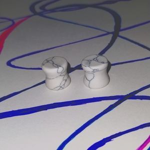 Marble & Tiger eye stone gauge 00.